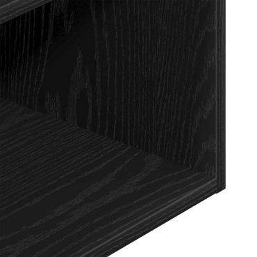 vidaXL Κομοδίνο με συρτάρι Μαύρη βελανιδιά 35x34x66,5cm 1 τεμ.