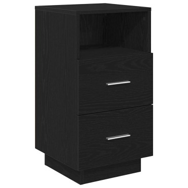 vidaXL Κομοδίνο με 2 συρτάρια mαύρο 36x36x68cm 1 τεμ.
