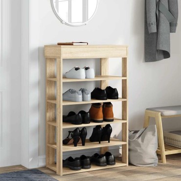 vidaXL Παπουτσοθήκη sonoma Δρυς 60x30x98cm Επεξεργασμένο Ξύλο