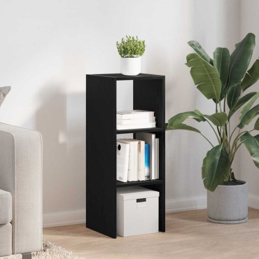vidaXL Βιβλιοθήκη στοιβαζόμενη Μαύρη δρυς 30x30x80cm 1 τεμ.