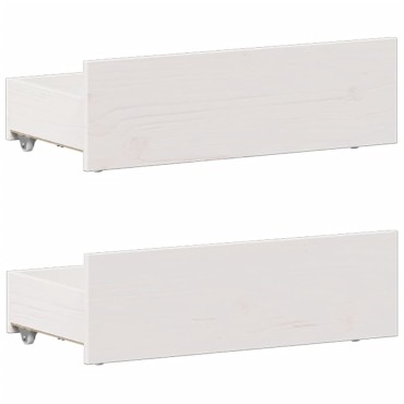 vidaXL Κρεβάτι Βιβλιοθήκη Χωρίς Στρώμα Λευκό 75x190 εκ Μασίφ Πεύκο