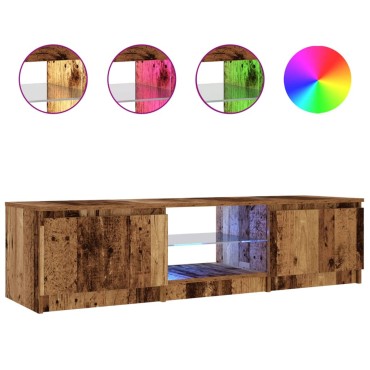 vidaXL Έπιπλο Τηλεόρασης LED Όψη Παλαιού Ξύλου 140x40x35,5εκ