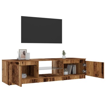 vidaXL Έπιπλο Τηλεόρασης LED Όψη Παλαιού Ξύλου 140x40x35,5εκ