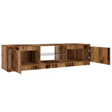vidaXL Έπιπλο Τηλεόρασης LED Όψη Παλαιού Ξύλου 140x40x35,5εκ