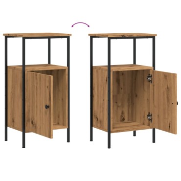 vidaXL Κομοδίνο τεχνίτης Δρυς 41x31x80cm από Επεξεργασμένο Ξύλο 1 τεμ.