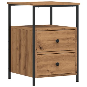 vidaXL Κομοδίνο τεχνίτης Δρυς 34x35,5x50cm από Επεξεργασμένο Ξύλο 1 τεμ.