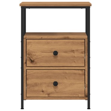 vidaXL Κομοδίνο τεχνίτης Δρυς 34x35,5x50cm από Επεξεργασμένο Ξύλο 1 τεμ.