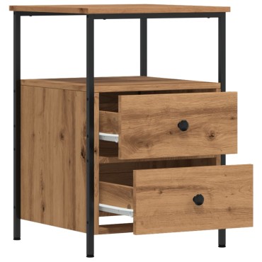vidaXL Κομοδίνο τεχνίτης Δρυς 34x35,5x50cm από Επεξεργασμένο Ξύλο 1 τεμ.