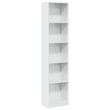 vidaXL Βιβλιοθήκη Γυαλιστερό Λευκό 40x24x176cm Επεξεργασμένο Ξύλο 1 τεμ.