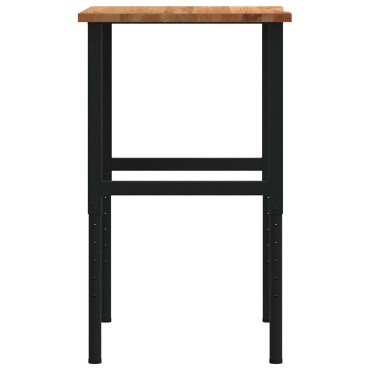 vidaXL Πάγκος Εργασίας Ανοιχτό Καφέ 80x60x(71,5-98) cm Μασίφ Ξύλο Δρυς