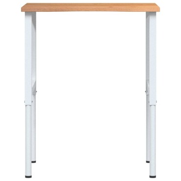 vidaXL Πάγκος Εργασίας Ανοιχτό Καφέ 80x60x(71,5-98) cm Μασίφ Ξύλο Δρυς