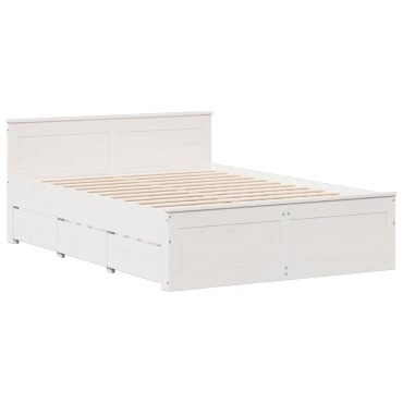 vidaXL Κρεβάτι Βιβλιοθήκη Χωρίς Στρώμα 160x200 εκ Μασίφ Ξύλο Πεύκου