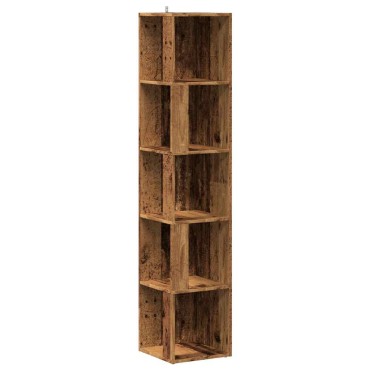 vidaXL Ντουλάπι Γωνία Παλιό Ξύλο 33x33x165cm από Μοριοσανίδα 1 τεμ.