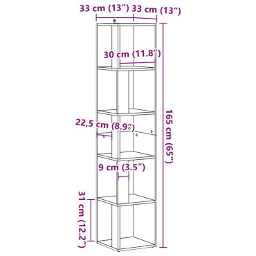 vidaXL Ντουλάπι Γωνία Παλιό Ξύλο 33x33x165cm από Μοριοσανίδα 1 τεμ.
