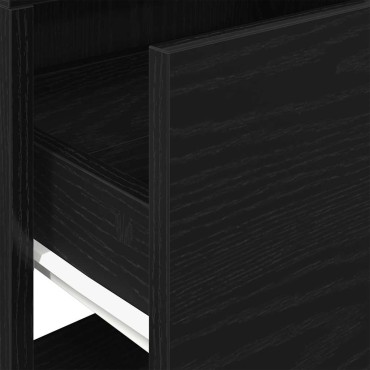 vidaXL Κομοδίνο με συρτάρι Μαύρη βελανιδιά 51x31x47cm 1 τεμ.