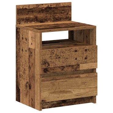 vidaXL Κομοδίνο με 2 συρτάρια Παλιό ξύλο 40x33x60cm 1 τεμ.