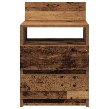 vidaXL Κομοδίνο με 2 συρτάρια Παλιό ξύλο 40x33x60cm 1 τεμ.