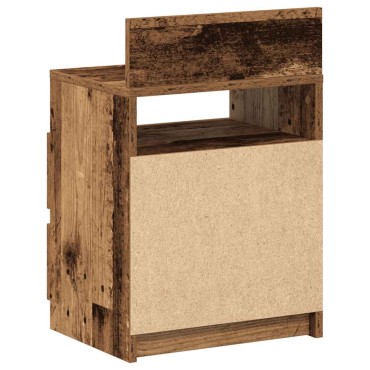 vidaXL Κομοδίνο με 2 συρτάρια Παλιό ξύλο 40x33x60cm 1 τεμ.