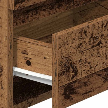 vidaXL Κομοδίνο με 2 συρτάρια Παλιό ξύλο 40x33x60cm 1 τεμ.