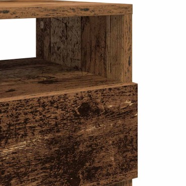 vidaXL Κομοδίνο με 2 συρτάρια Παλιό ξύλο 40x33x60cm 1 τεμ.