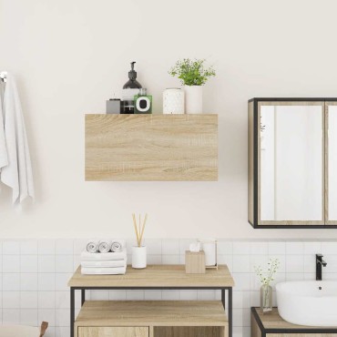 vidaXL ντουλάπι τοίχου μπάνιου Δρυς sonoma 60x25x30cm Μηχανική ξυλεία