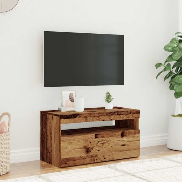 vidaXL Έπιπλο Τηλεόρασης LED Όψη Παλαιού Ξύλου 75x35x40cm Επεξ. Ξύλο