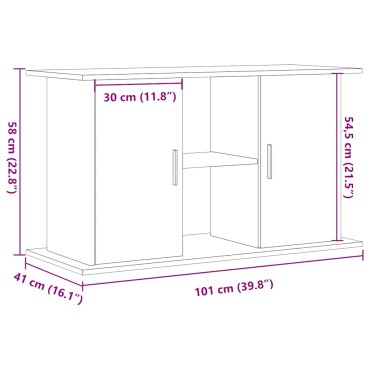 vidaXL Βάση Ενυδρείου Παλιό ξύλο 101 x 41 x 58 εκ. Επεξεργασμένο Ξύλο