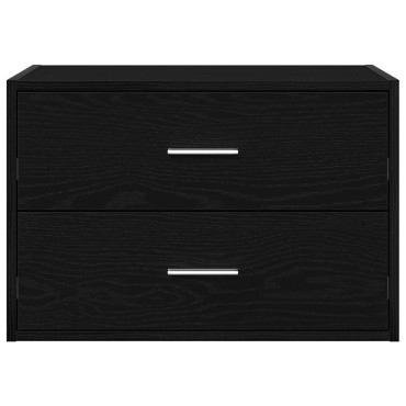 vidaXL Ντουλάπι με 2 συρτάρια Μαύρη δρυς 60x31x40cm Ξύλινη κατασκευή 1 τεμ.