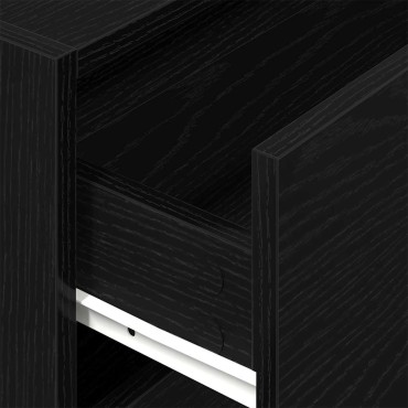 vidaXL Ντουλάπι με 2 συρτάρια Μαύρη δρυς 60x31x40cm Ξύλινη κατασκευή 1 τεμ.