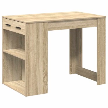 vidaXL Γραφείο με συρτάρι και ράφι Δρυς sonoma 102x62x77,5cm