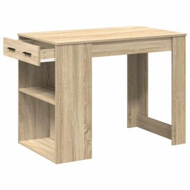 vidaXL Γραφείο με συρτάρι και ράφι Δρυς sonoma 102x62x77,5cm