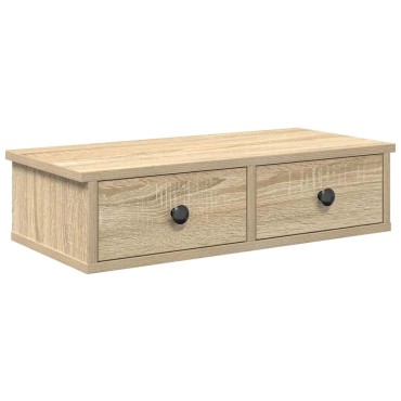 vidaXL Ράφι τοίχου με συρτάρια Δρυς sonoma 60x28x15cm 1 τεμ.