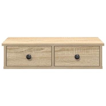 vidaXL Ράφι τοίχου με συρτάρια Δρυς sonoma 60x28x15cm 1 τεμ.