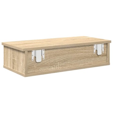 vidaXL Ράφι τοίχου με συρτάρια Δρυς sonoma 60x28x15cm 1 τεμ.