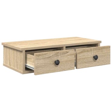 vidaXL Ράφι τοίχου με συρτάρια Δρυς sonoma 60x28x15cm 1 τεμ.