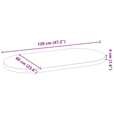 vidaXL Επιτραπέζια επιφάνεια Ανοιχτό Καφέ 120x60x4cm Ξύλο Δρυός Οβάλ