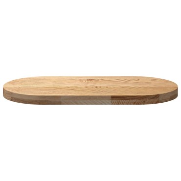 vidaXL Επιτραπέζια επιφάνεια 80x40x4cm από Μασίφ Ξύλο Δρυός Οβάλ
