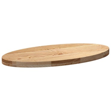 vidaXL Επιτραπέζια επιφάνεια 80x40x4cm από Μασίφ Ξύλο Δρυός Οβάλ
