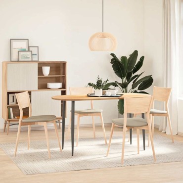 vidaXL Επιτραπέζια επιφάνεια 140x60x2cm από Μασίφ Ξύλο Δρυός Οβάλ