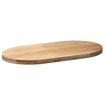 vidaXL Επιτραπέζια επιφάνεια 100x50x4cm από Μασίφ Ξύλο Δρυός Οβάλ