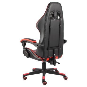 vidaXL Καρέκλα Racing Μαύρο / Κόκκινο από Συνθετικό Δέρμα 35x41cm 1 τεμ.