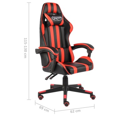 vidaXL Καρέκλα Racing Μαύρο / Κόκκινο από Συνθετικό Δέρμα 35x41cm 1 τεμ.