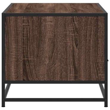 vidaXL Τραπεζάκι Σαλονιού Καφέ Δρυς 100x50x45cm Επ. Ξύλο/Μέταλλο 1 τεμ.
