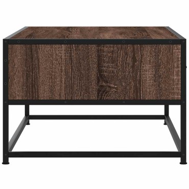 vidaXL Τραπεζάκι Σαλονιού Καφέ Δρυς 100x50x35cm Επεξ. Ξύλο/Μέταλλο 1 τεμ.