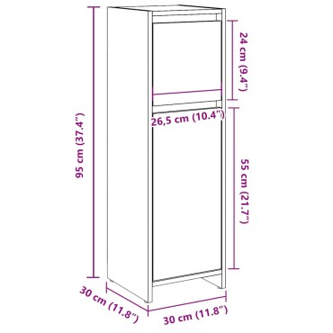 vidaXL Στήλη Μπάνιου Παλιό Ξύλο 30x30x95cm από Μοριοσανίδα 1 τεμ.