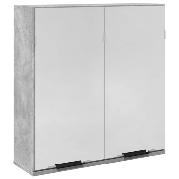 vidaXL Καθρέφτης Μπάνιου Γκρι Σκυροδέματος 64x20x66,5cm Επεξ. Ξύλο 1 τεμ.