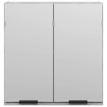 vidaXL Καθρέφτης Μπάνιου Γκρι Σκυροδέματος 64x20x66,5cm Επεξ. Ξύλο 1 τεμ.