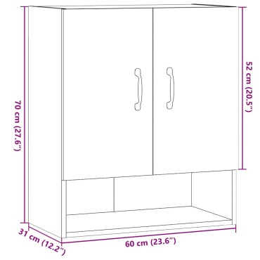 vidaXL Ντουλάπι Τοίχου Παλιό Ξύλο 60x31x70cm Επεξεργασμένο Ξύλο 1 τεμ.