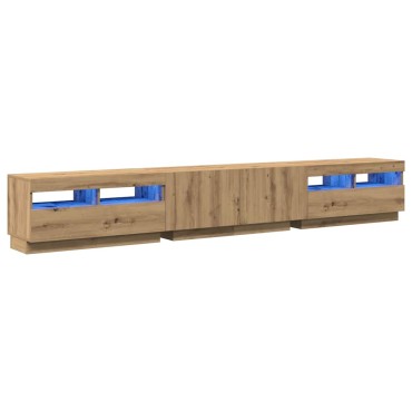 vidaXL Έπιπλο Τηλεόρασης με LED Αρτισιανή Δρυς 260x35x40cm Επεξ.Ξύλο