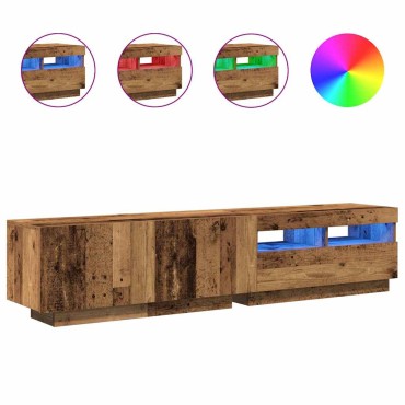 vidaXL Έπιπλο Τηλεόρασης LED Όψη Παλαιού Ξύλου 180x35x40cmΕπεξ. Ξύλο